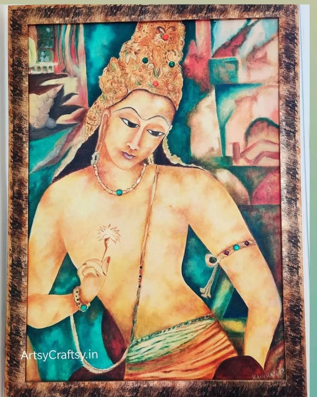 Ajanta-inspired figure painting