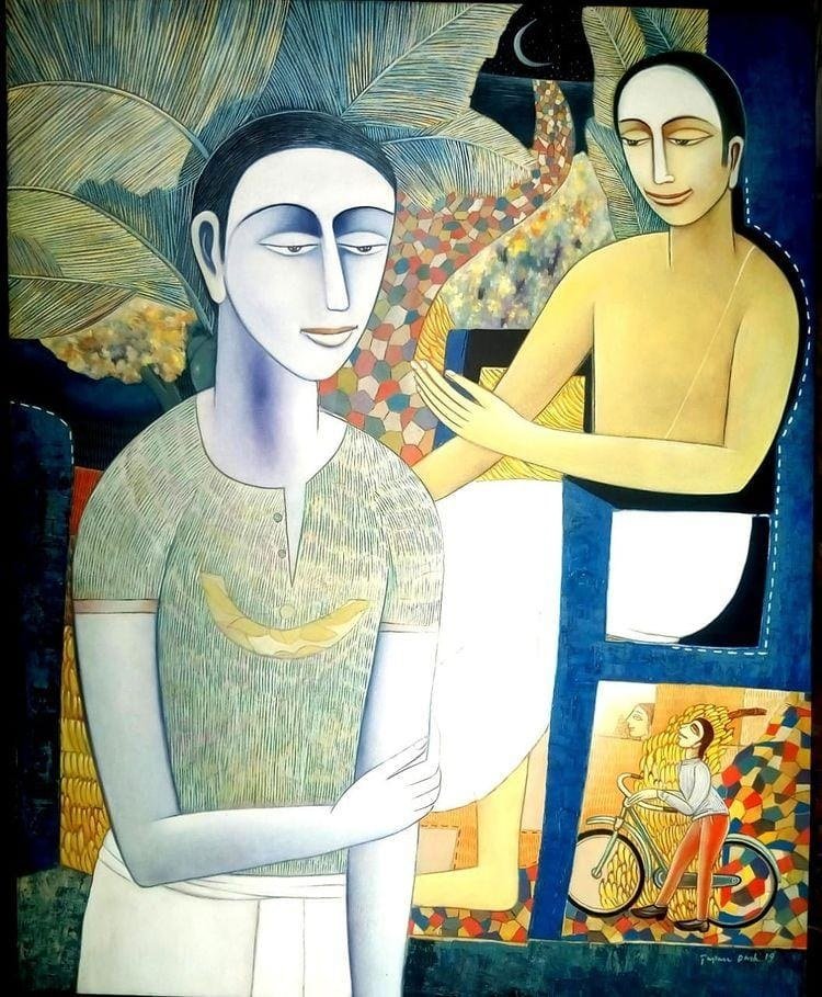 Quiet conversation under night leaves